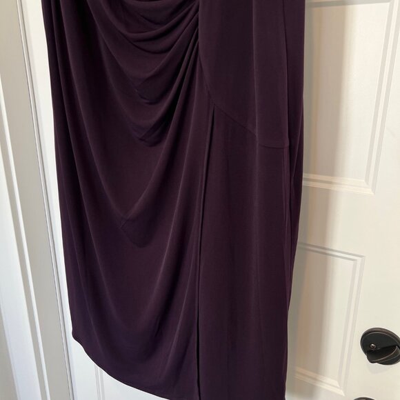 NWT London Times Women Size 20W Eggplant Violet Lace V-Neck Sheath Dress - Picture 4 of 11